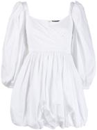 Wandering Off Shoulder Balloon Dress - White