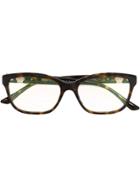 Bulgari Rectangular Frame Glasses - Brown