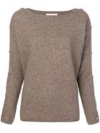 Snobby Sheep Button Sleeve Jumper - Brown