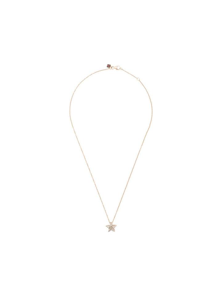 Selim Mouzannar 18kt Rose Gold White Diamond Star Necklace - Nude &