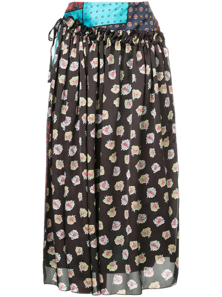 Astraet Multi-print Draped Skirt - Multicolour