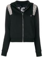 Philipp Plein Crystal Embellished Zip Hoodie - Black