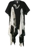 Antonio Marras - Draped Insert T-shirt - Women - Cotton/polyester/acetate/viscose - 2, Black, Cotton/polyester/acetate/viscose