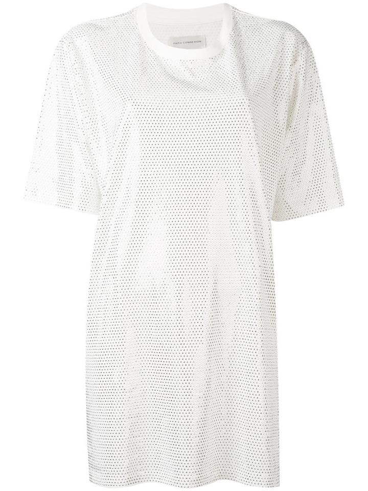 Faith Connexion - Embellished T-shirt - Women - Cotton/aluminium - Xs, White, Cotton/aluminium