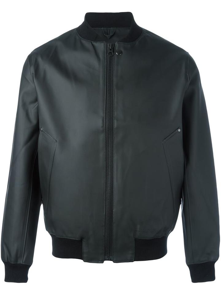 Stutterheim 'vasterto' Bomber Jacket, Adult Unisex, Size: Medium, Black, Pvc/cotton/polyester