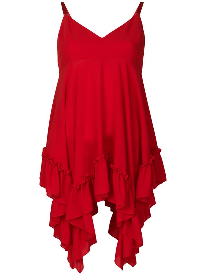 Alexander Mcqueen Ruffle Asymmetric Hem Blouse - Red