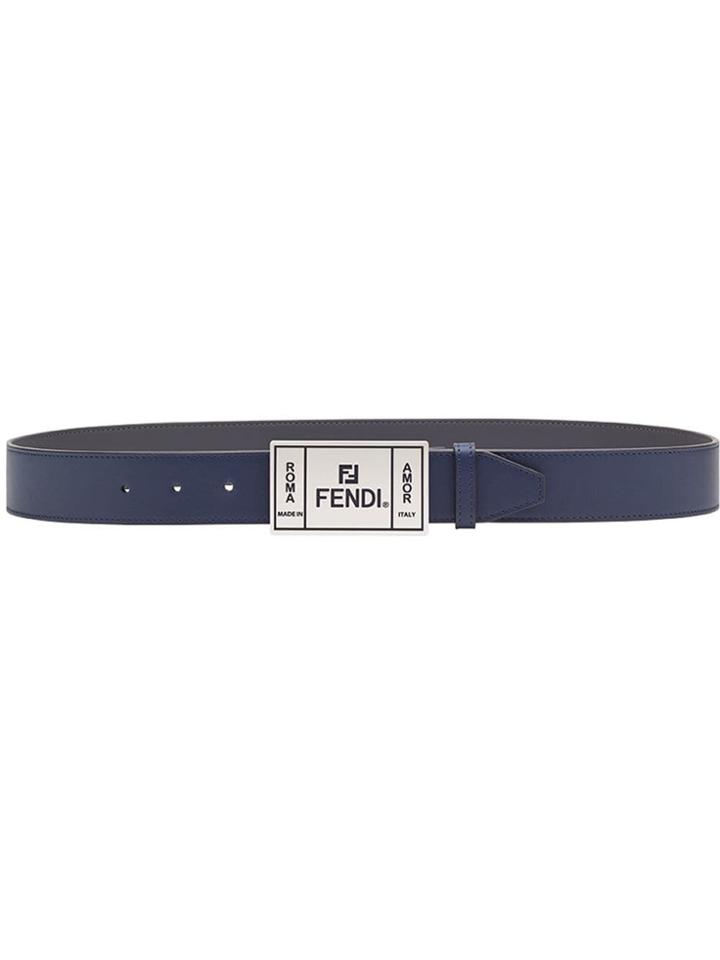 Fendi Fendi Label Buckle Belt - Blue