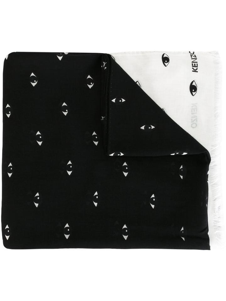 Kenzo Eyes Scarf, Men's, Black, Modal/silk