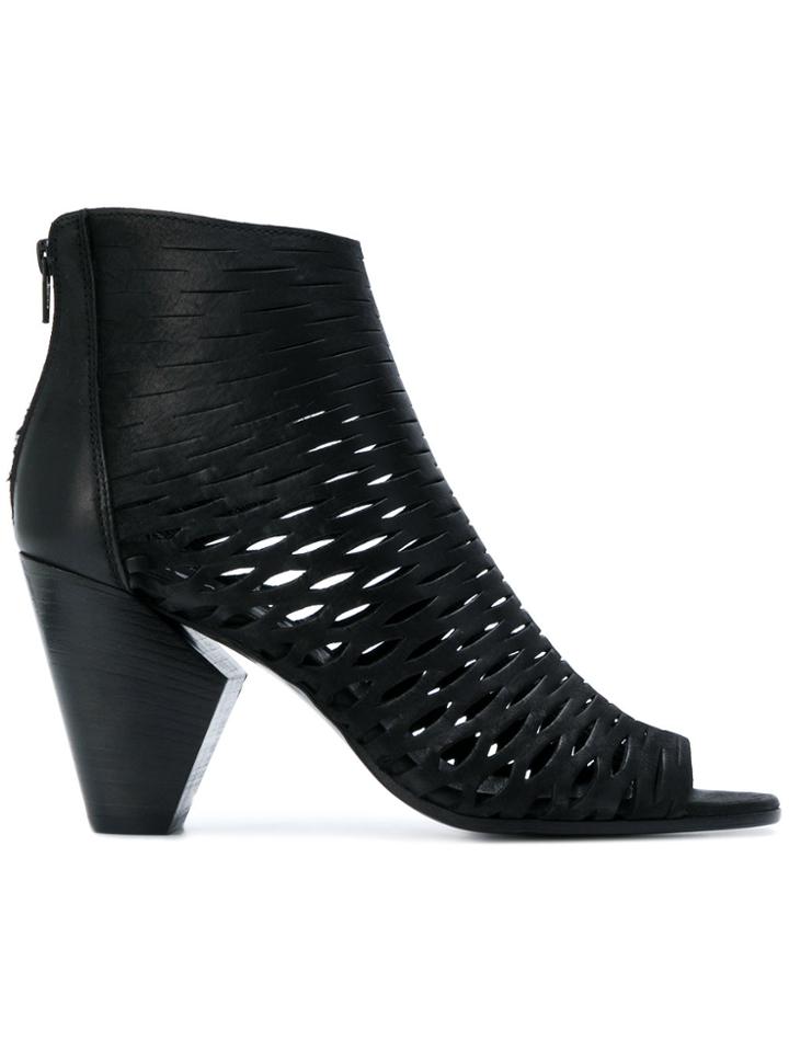Strategia Perforated Sandals - Black