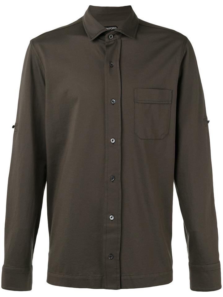 Tom Ford - Long Sleeve Shirt - Men - Cotton - 54, Green, Cotton