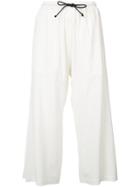 Isabel Benenato Cropped Drawstring Trousers - White