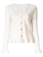 Sottomettimi Frilled Hem Cardigan - Nude & Neutrals