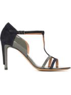 Maison Margiela Colour Block Sandals, Women's, Size: 39, Grey, Suede/leather