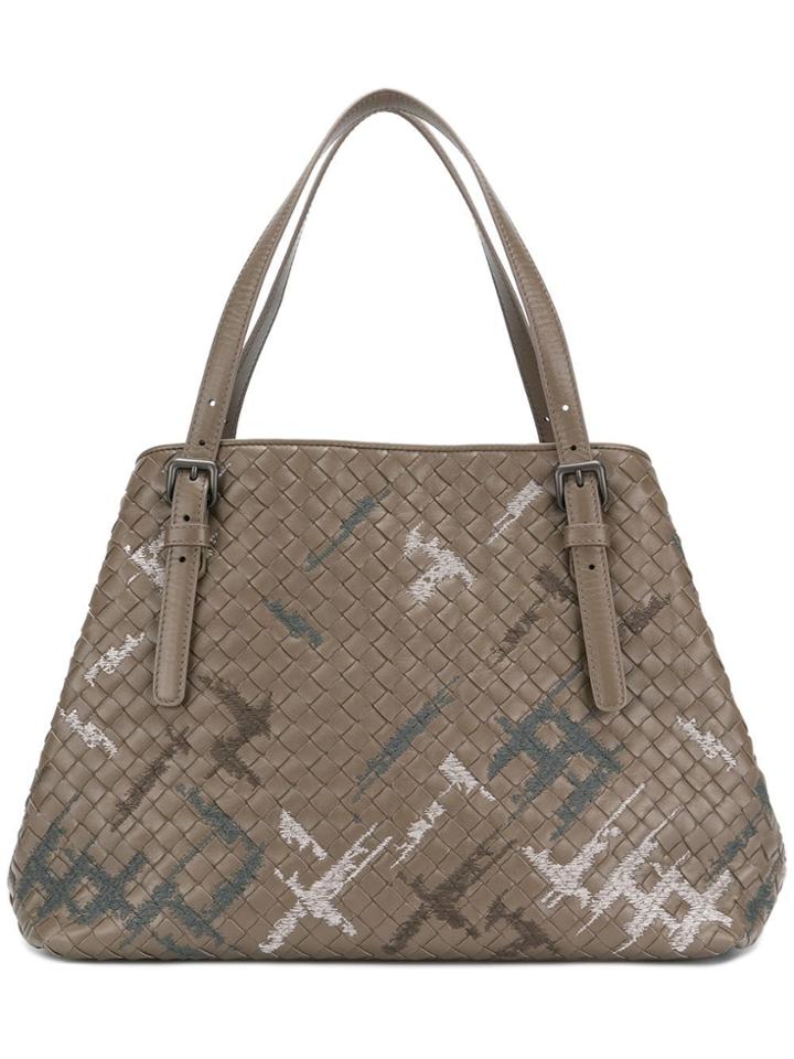 Bottega Veneta Graffiato Shopper Tote - Grey
