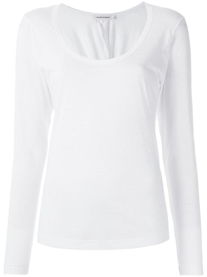 Giuliana Romanno Round Neck Blouse, Women's, Size: P, White, Cotton/polyester