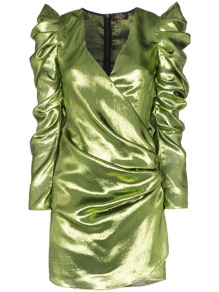 De La Vali Gin Lurex Mini Dress - Green