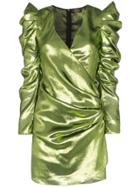 De La Vali Gin Lurex Mini Dress - Green