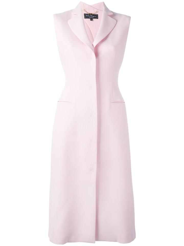 Salvatore Ferragamo Blazer Style Dress, Women's, Size: 40, Pink/purple, Silk/wool/acetate