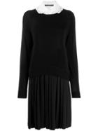 Ermanno Scervino Lace Collar Sweater Dress - Black