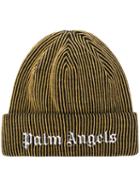 Palm Angels Logo Embroidered Beanie - Yellow