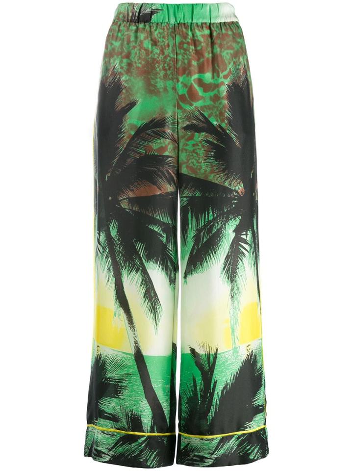P.a.r.o.s.h. Sharise Wide-leg Trousers - Green