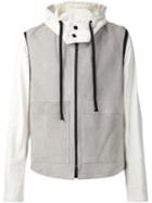 Ann Demeulemeester Detachable Vest Hooded Jacket, Men's, Size: Medium, Grey, Cotton/linen/flax/rayon