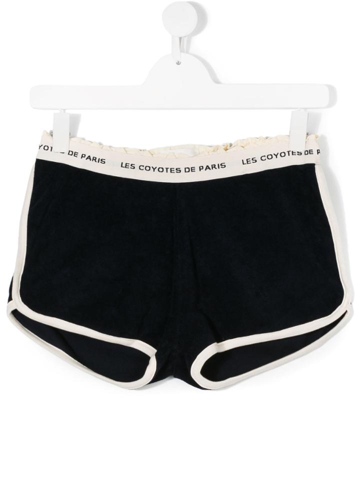 Les Coyotes De Paris Teen Contrast-trim Shorts - Blue