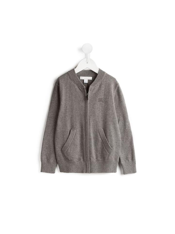 Burberry Kids Check Elbow Patch Cardigan