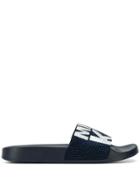 Michael Michael Kors Gilmore Embellished Sliders - Blue