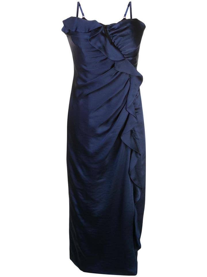 Jonathan Simkhai Gathered Ruffle Midi Dress - Blue