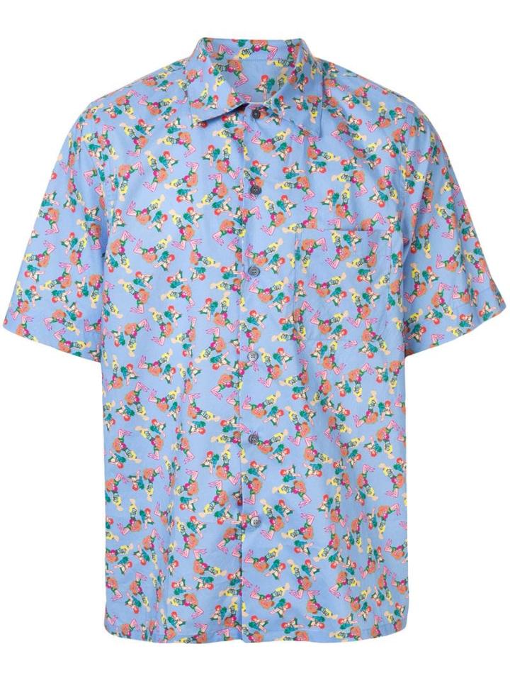 Marni Pity Party Print Short-sleeved Shirt - Blue