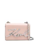 Karl Lagerfeld Signature Shoulder Bag - Pink