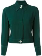 Giorgio Armani Vintage Fitted Cropped Shirt, Women's, Size: 38, Green