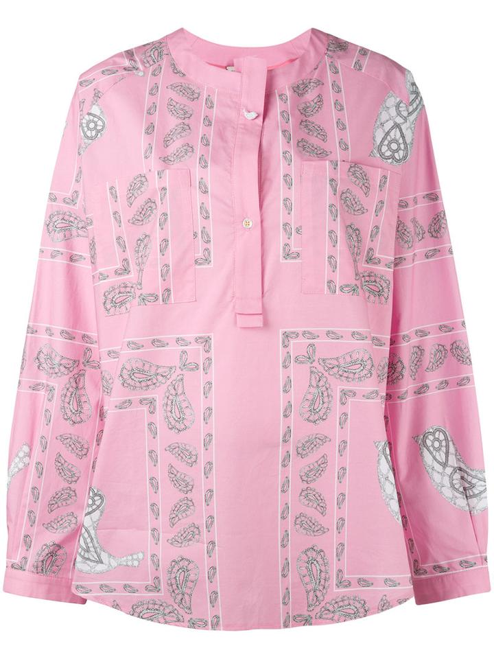 Natasha Zinko - Printed Shirt Top - Women - Cotton - 32, Pink/purple, Cotton