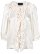 Simone Rocha Ruffle Button Blouse - Nude & Neutrals