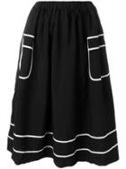 Comme Des Garçons Comme Des Garçons Contrast Trim Midi Skirt - Black