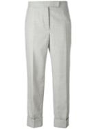 Tailored Cropped Trousers - Women - Silk/wool - 42, Grey, Silk/wool, Thom Browne