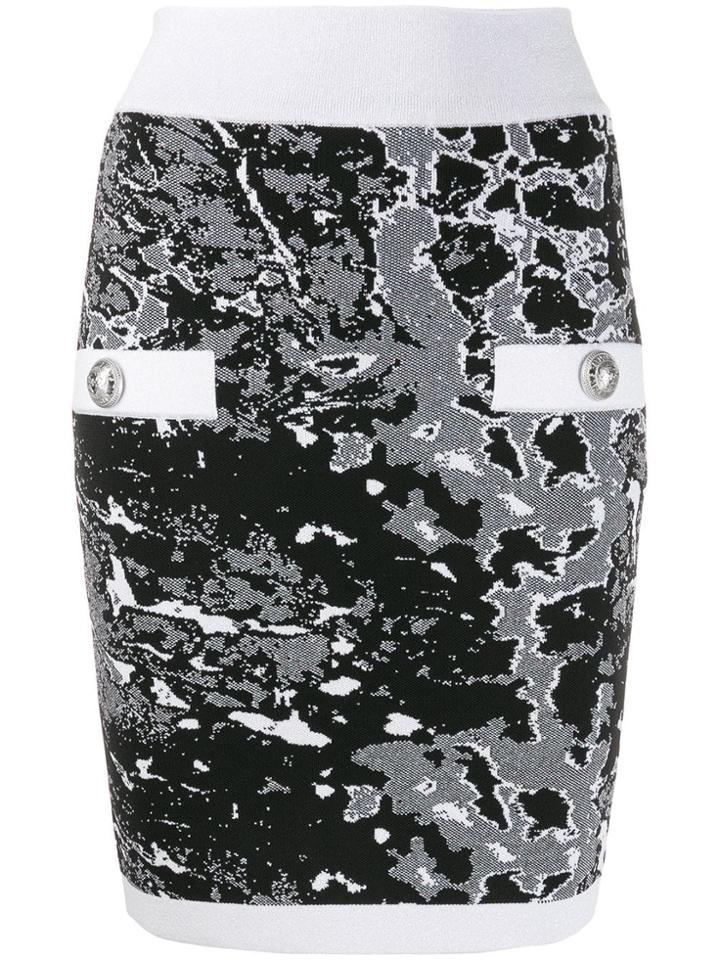 Balmain Fitted Zip Skirt - Black