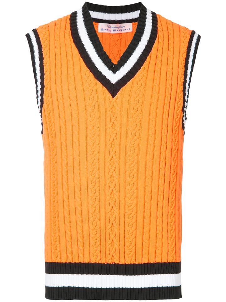 Education From Youngmachines Ribbed Contrast Trim Vest - Yellow &