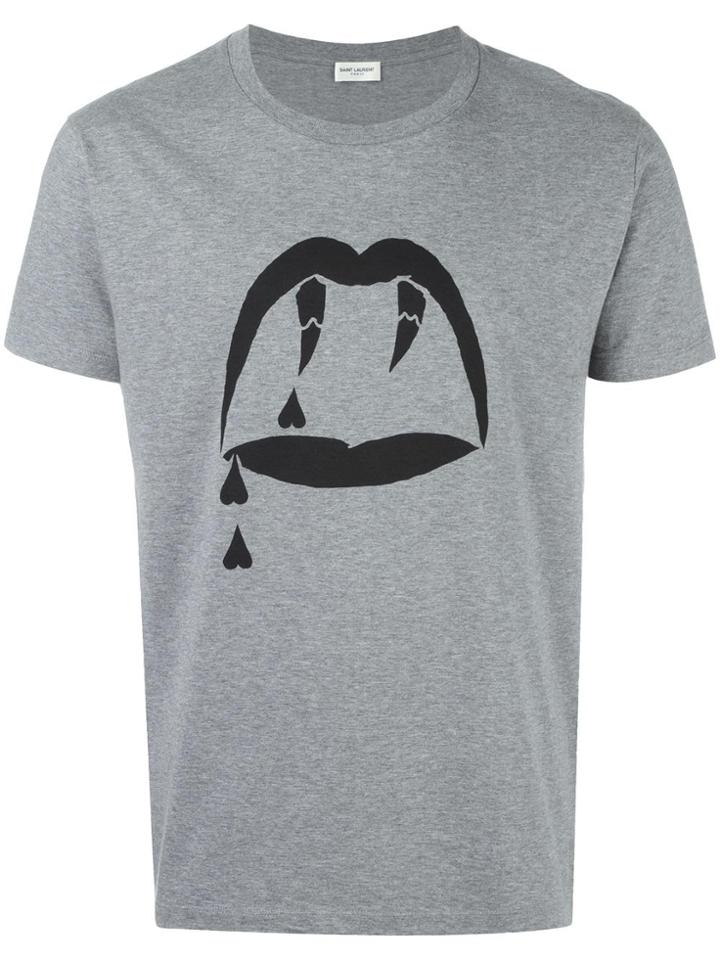 Saint Laurent 'blood Luster' Printed T-shirt - Grey