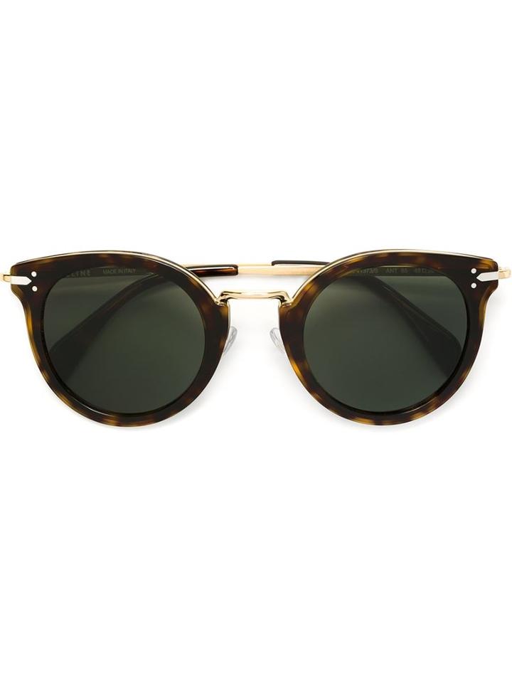 Céline Eyewear Round Frame Sunglasses, Adult Unisex, Black, Acetate/metal (other)