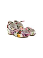 Dolce & Gabbana Kids Teen Floral Print Sandals - White