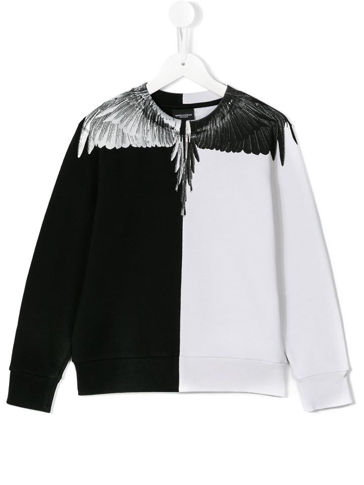 Marcelo Burlon County Of Milan Kids Wing Print Sweatshirt, Size: 8 Yrs, Black