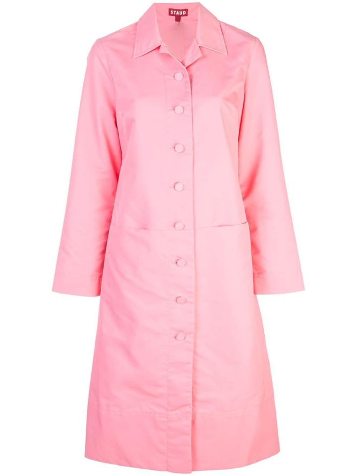 Staud Slim Trench Coat - Pink