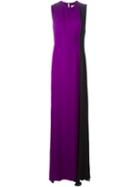 Fausto Puglisi Flared Colour Block Gown, Women's, Size: 40, Pink/purple, Silk