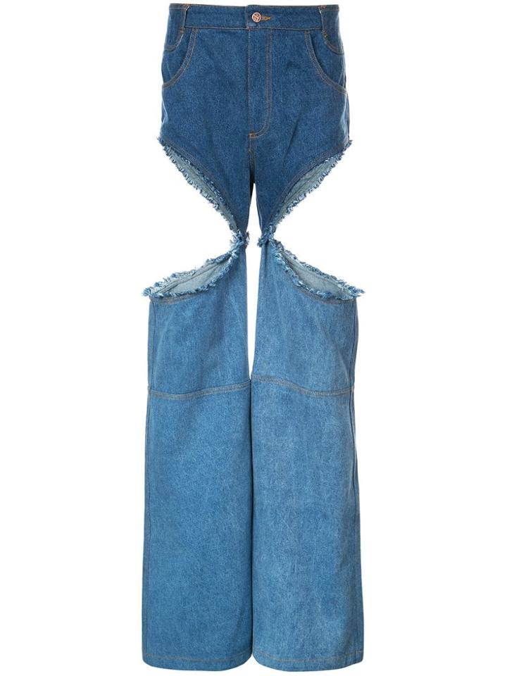 Telfar Cut-out Detail Jeans - Blue