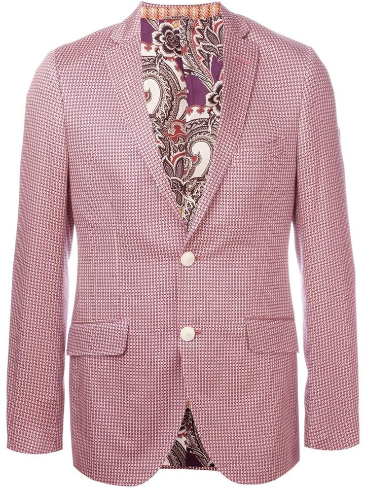 Etro Geometric Print Single Breasted Blazer