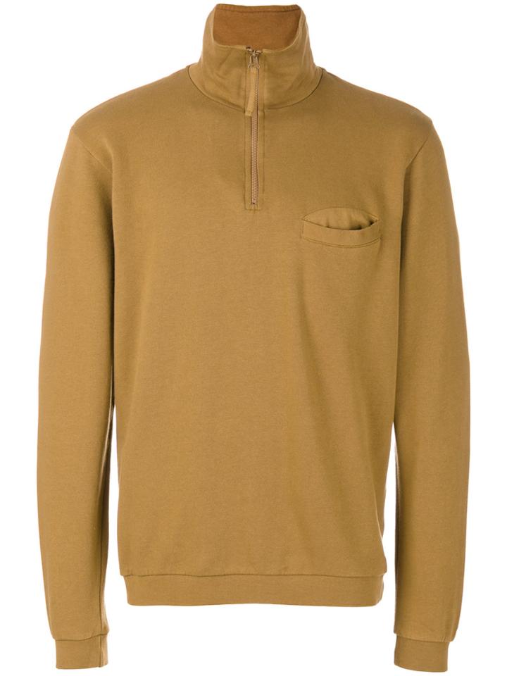 Universal Works Zip Neck Sweatshirt - Brown