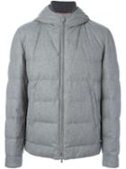 Brunello Cucinelli Zip-up Hooded Jacket, Men's, Size: Large, Grey, Cotton/nylon