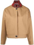 Rosetta Getty Plaid Collar Bomber Jacket